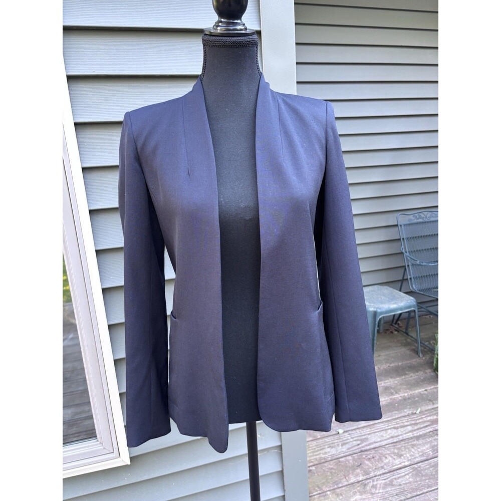 Theory 00 Black Buttonless 100% Wool Women’s Blazer XS EUC Classic Etiennette